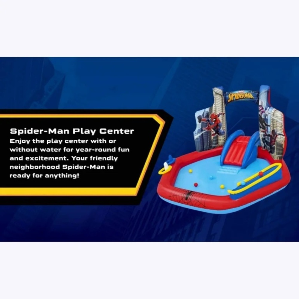 Bestway: Spider-Man Inflatable Water Play Center - 6'11"x6'9"x50". NWT in box. - Picture 10 of 10